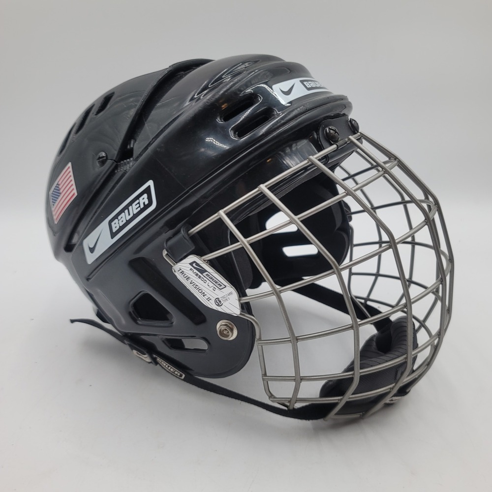 Nike Bauer NBH1500L Youth Hockey Helmet with True Vision II FM2500 Cage Black L